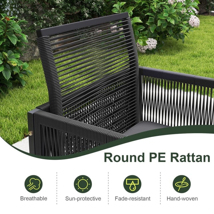 9 Piece Patio Dining Set with Cushions Outdoor Furniture for Backyard Deck - 43.5" x 43.5" x 28.5"