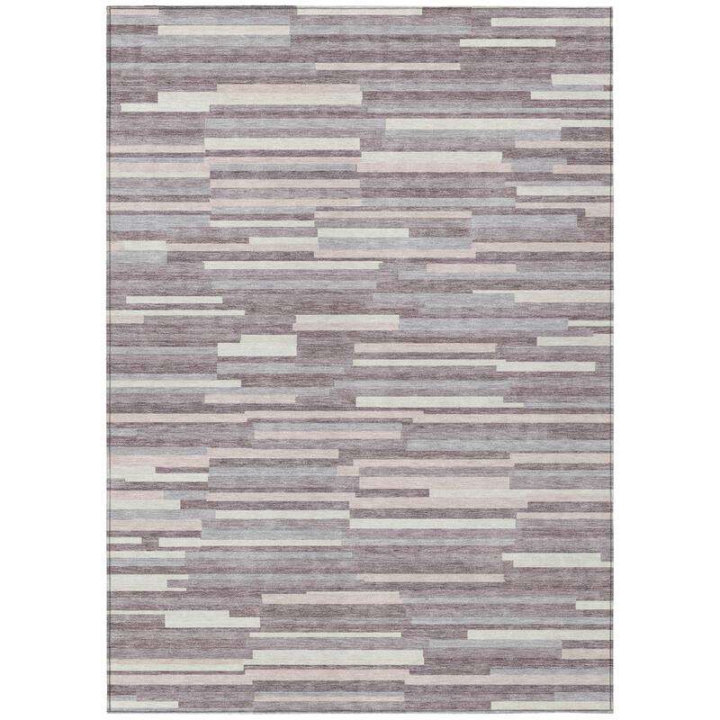 HomeRoots Striped Transitional Rectangle Outdoor Rug