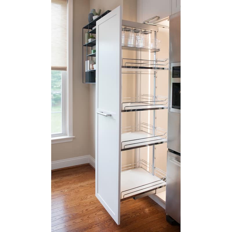 Kessebohmer Dispensa Series 8" Trays for 31-1/2" to 47-1/4" Small - Chrome / White