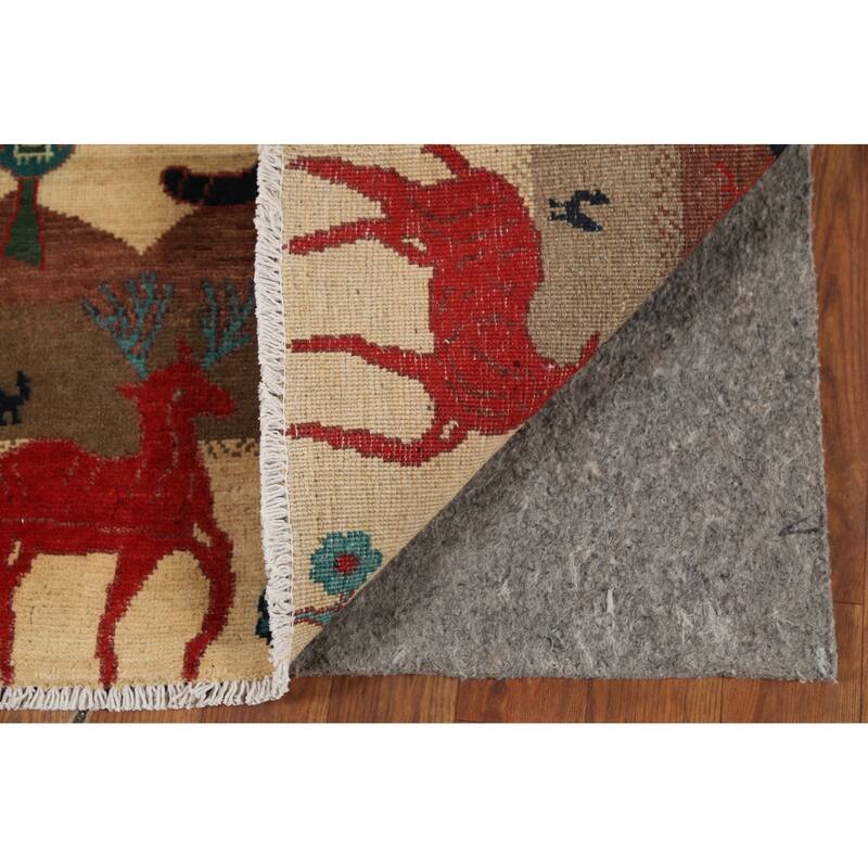 Animals Design Kazak Accent Rug Hand-Knotted Wool Carpet - 2'1"x 2'10"