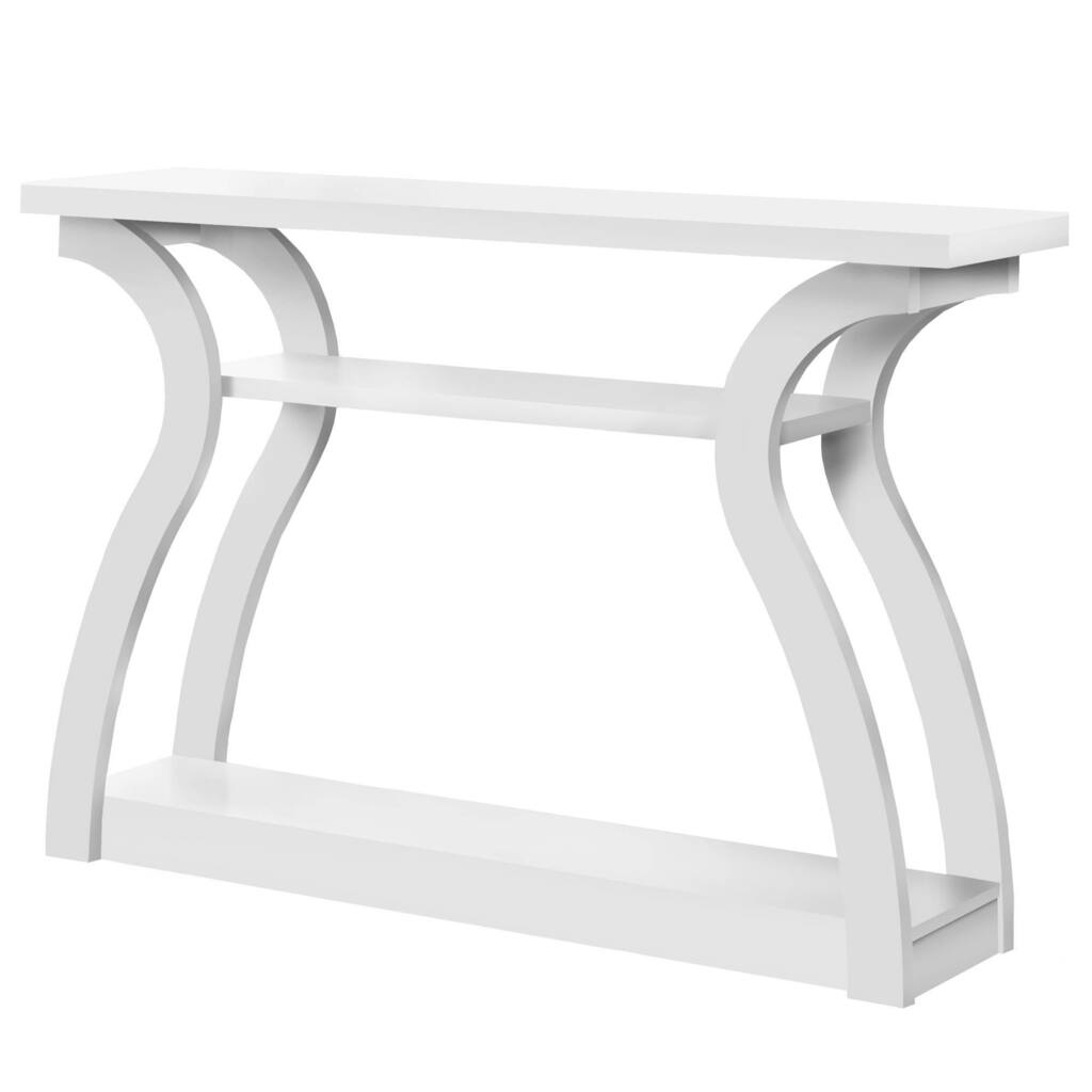 Monarch Specialties Living Room Accent Table - 47"L White Hall Console - 47.25"x 11.5"x 32"