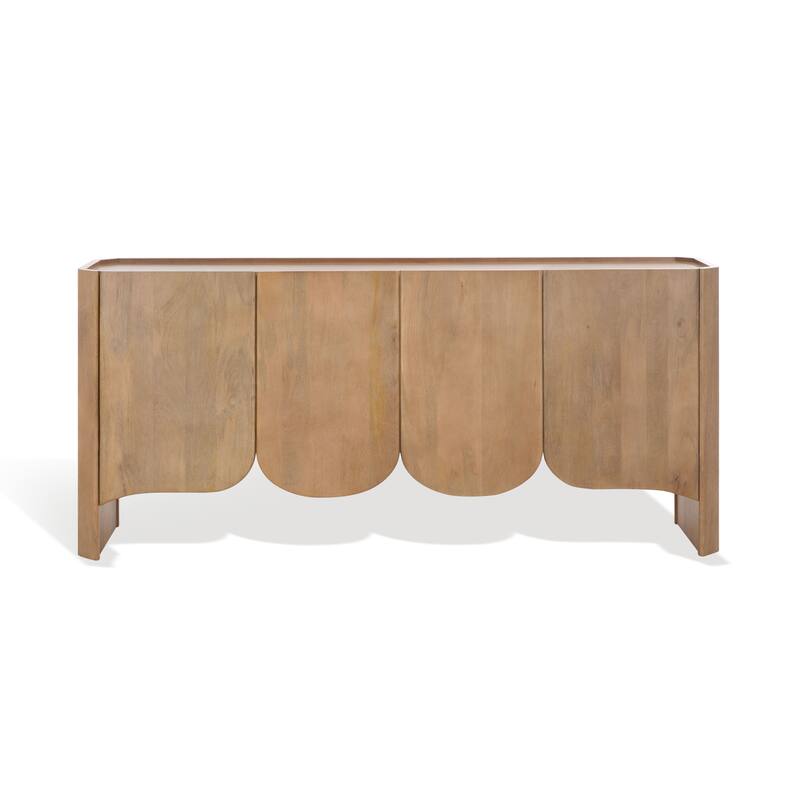 SAFAVIEH Couture Howie 4-Door Wood Sideboard - 71"W x 16"D x 32"H - Natural