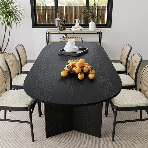 Solid Wood 79'' Oval Dining Table for 8 People Nordic style - 79