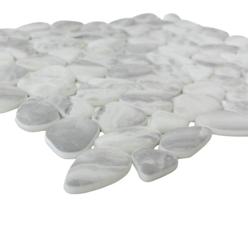 Huron Rock 12x12 Matte Glass Pebble Mosaic Tile - Floor, Wall, Backsplash