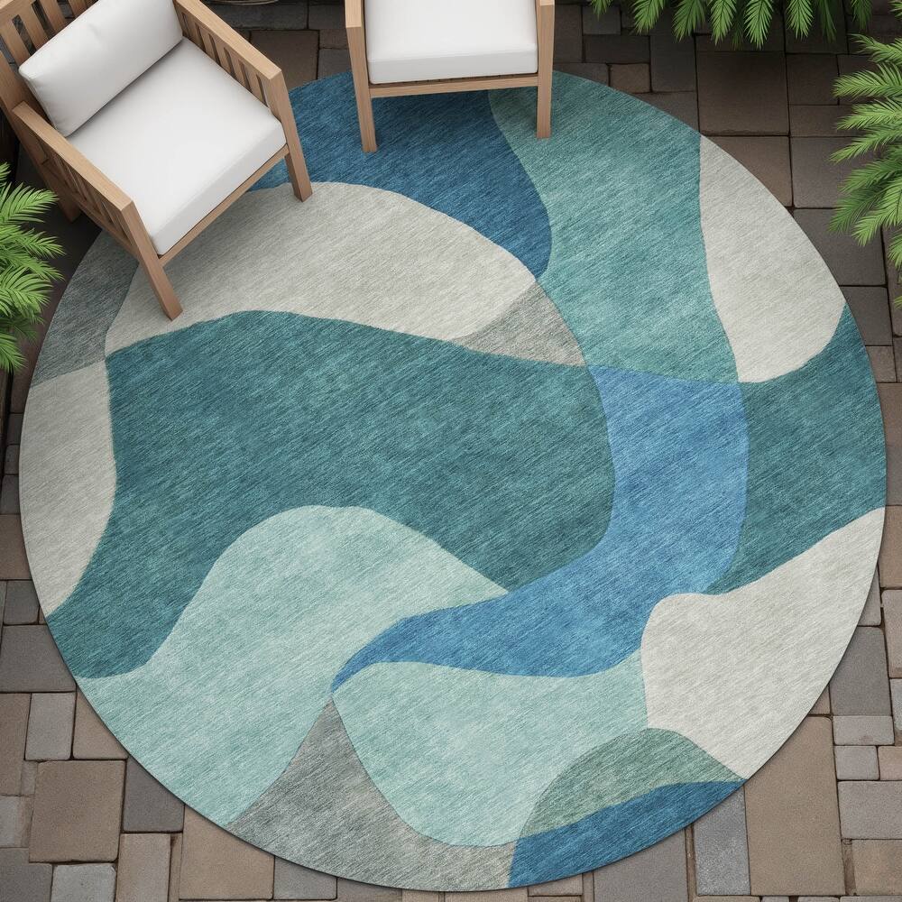 Machine Washable Indoor/Outdoor Modern Century Chantille Rug