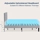 preview thumbnail 39 of 58, VECELO Tufted Upholstered Kids Bed with Adjustable Headboard,Twin Size Bed Set of 2