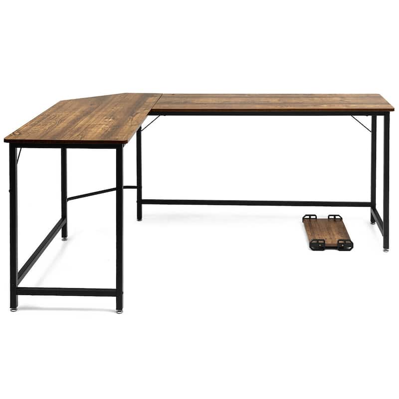 Costway L-Shaped Computer Desk Corner Workstation Study Gaming Table