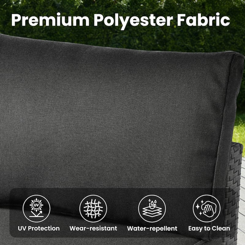 XIZZI 8-Piece Patio Wicker Furniture Set with Swivel Chair