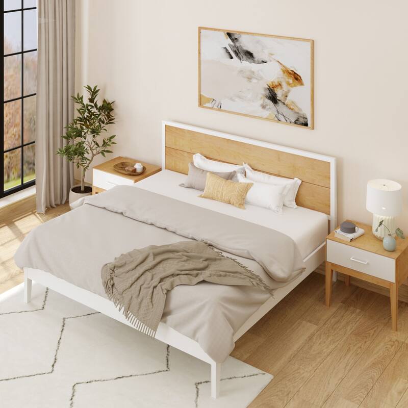 Plank and Beam 3 Piece King-Size Bedroom Set with 2 Nightstands