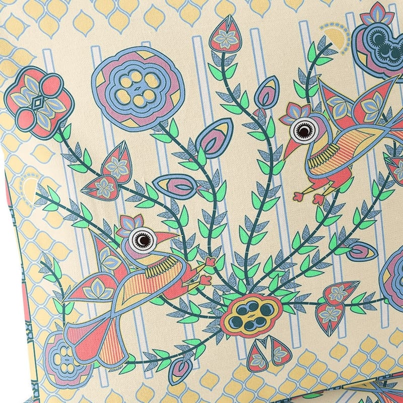 HomeRoots Set of Two 16" X 16" Blue and Yellow Peacock Blown Seam Floral Indoor Outdoor Throw Pillow - 16.00' X '16.00' X '5.00