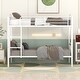 preview thumbnail 27 of 37, Convertible Twin Over Twin Bunk Bed with Guardrails and Ladder, Durable Steel Frame Bunk Bed, Divided into 2 Platform Beds White - Twin