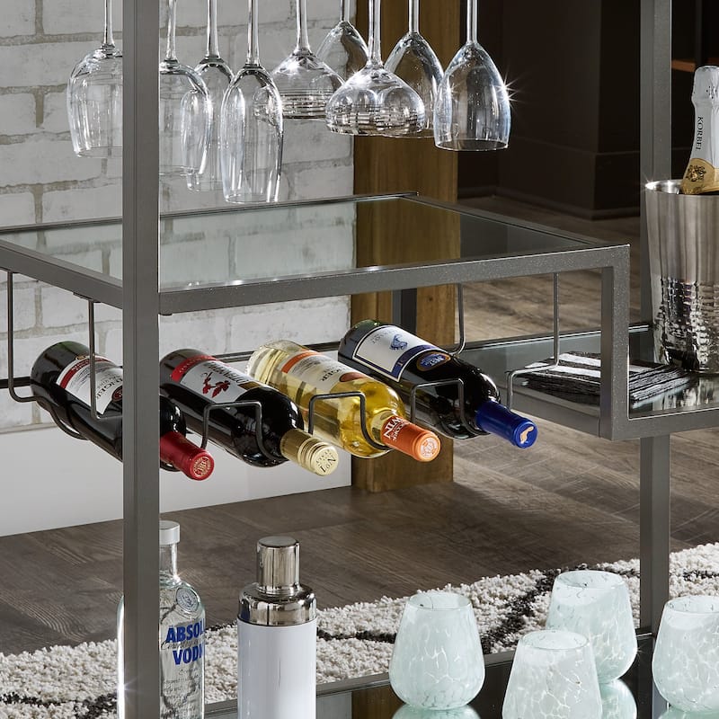 Metropolitan Mirrored Glass Top Metal Bar Cart by iNSPIRE Q Bold