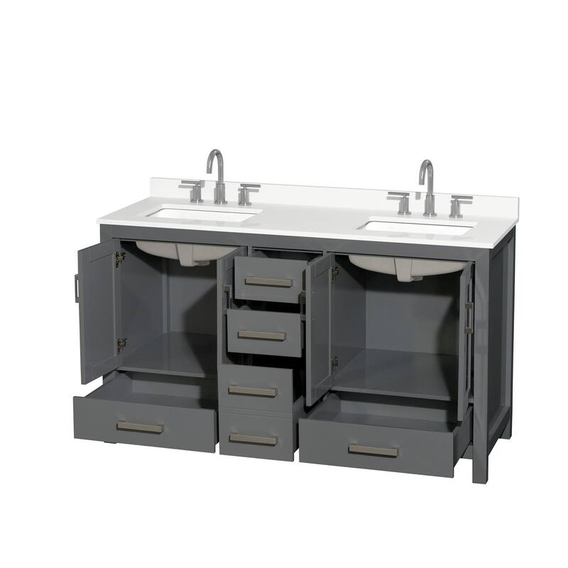 Wyndham Collection WCS141460D-QTZ-US3MXX Sheffield 60" Free Standing