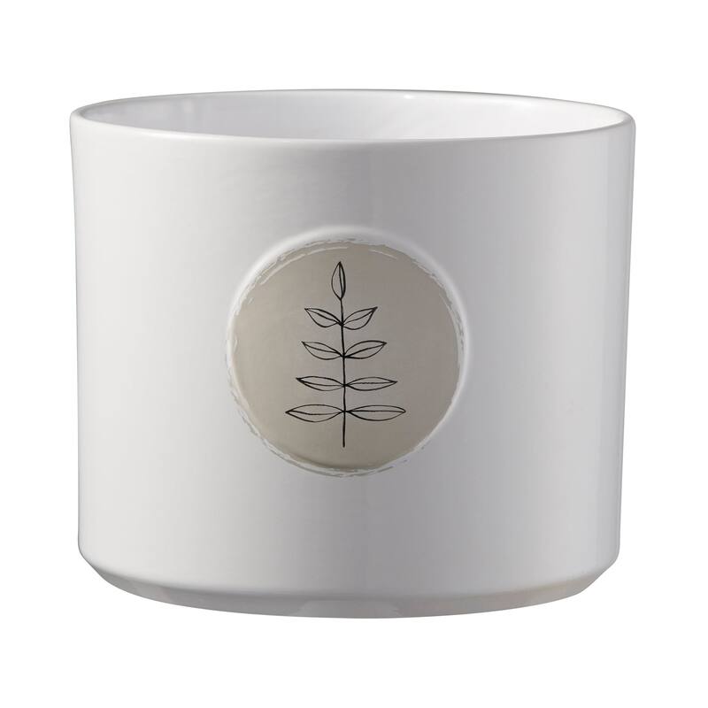 White Botanic Ceramic Indoor Plant Pot Kit with Tools and Moisture Meter - 5.1" Dia