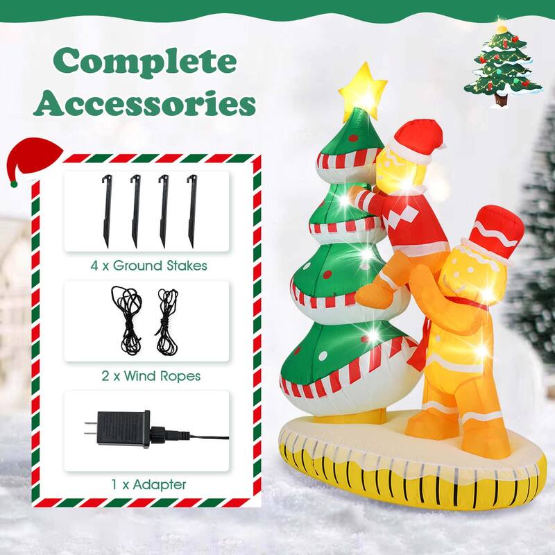 Costway 7 ft Inflatable Christmas Tree with 7Internal LED Lights & - See Details