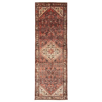 ECARPETGALLERY Hand-knotted Andelz Red Wool Rug - 3'2 x 9'8
