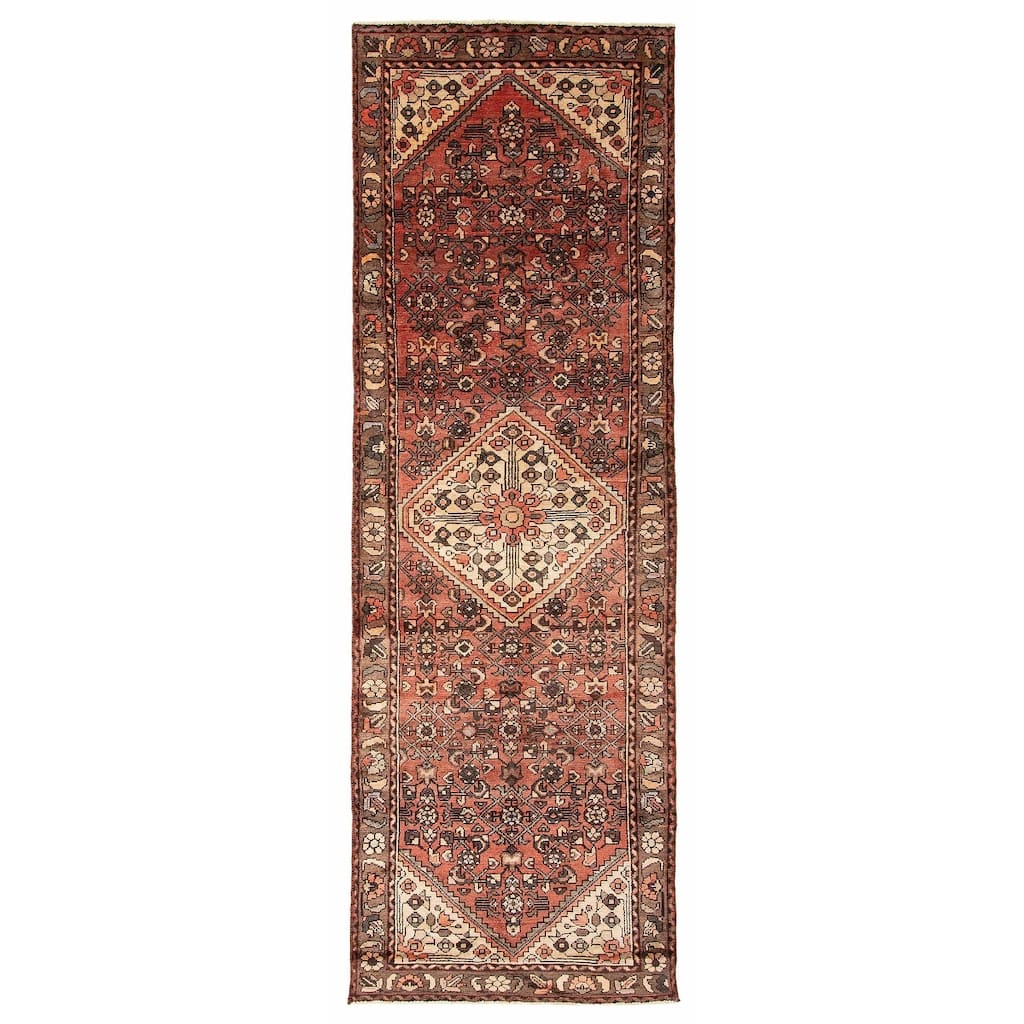 ECARPETGALLERY Hand-knotted Andelz Red Wool Rug - 3'2 x 9'8