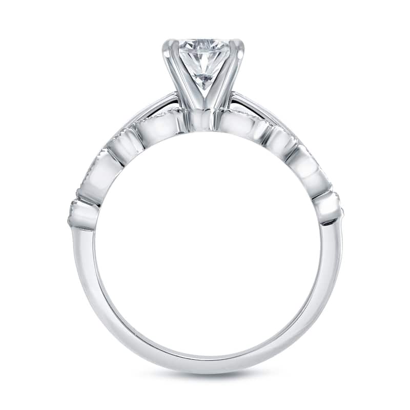 Auriya 14k Gold 3/4ctw Vintage Oval-cut Solitaire Diamond Engagement Ring Set