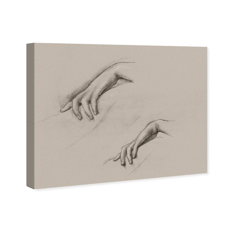 Wynwood Studio Canvas Classic Studies for a Hand in The Godhead Fires Gray and Dark Gray Traditional Wall Art Canvas Print