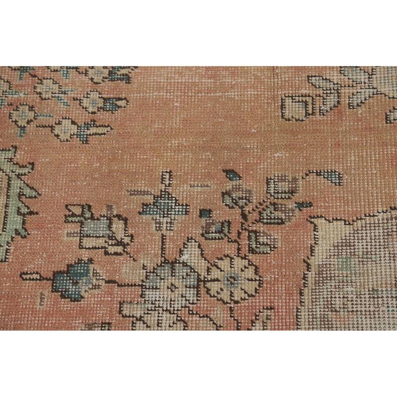 Orange Tabriz Persian Vintage Area Rug Handmade Wool Carpet - 7'9"x 11'0"
