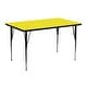 preview thumbnail 4 of 7, 24''W x 48''L Rectangular HP Laminate Activity Table - Adjustable Legs - 48"D x 24"W x 21.25" - 30.25"H Yellow