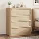 preview thumbnail 1 of 5, 30" 3 Drawer Nightstand, Modern Bedside Table with Storage, Natural Oak Natural - 4-drawer