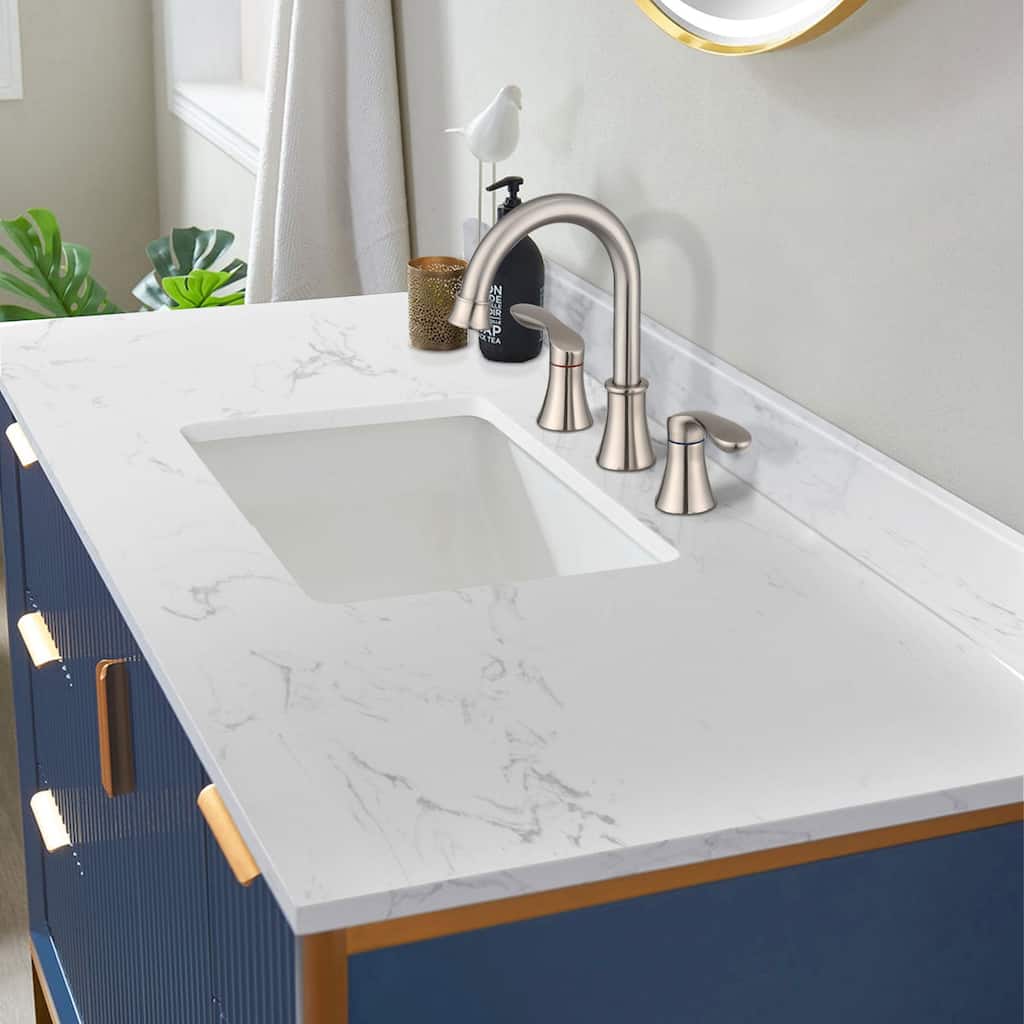 YASINU 48 Inch Engineered Marble Vanity Top with Rectangle Sink