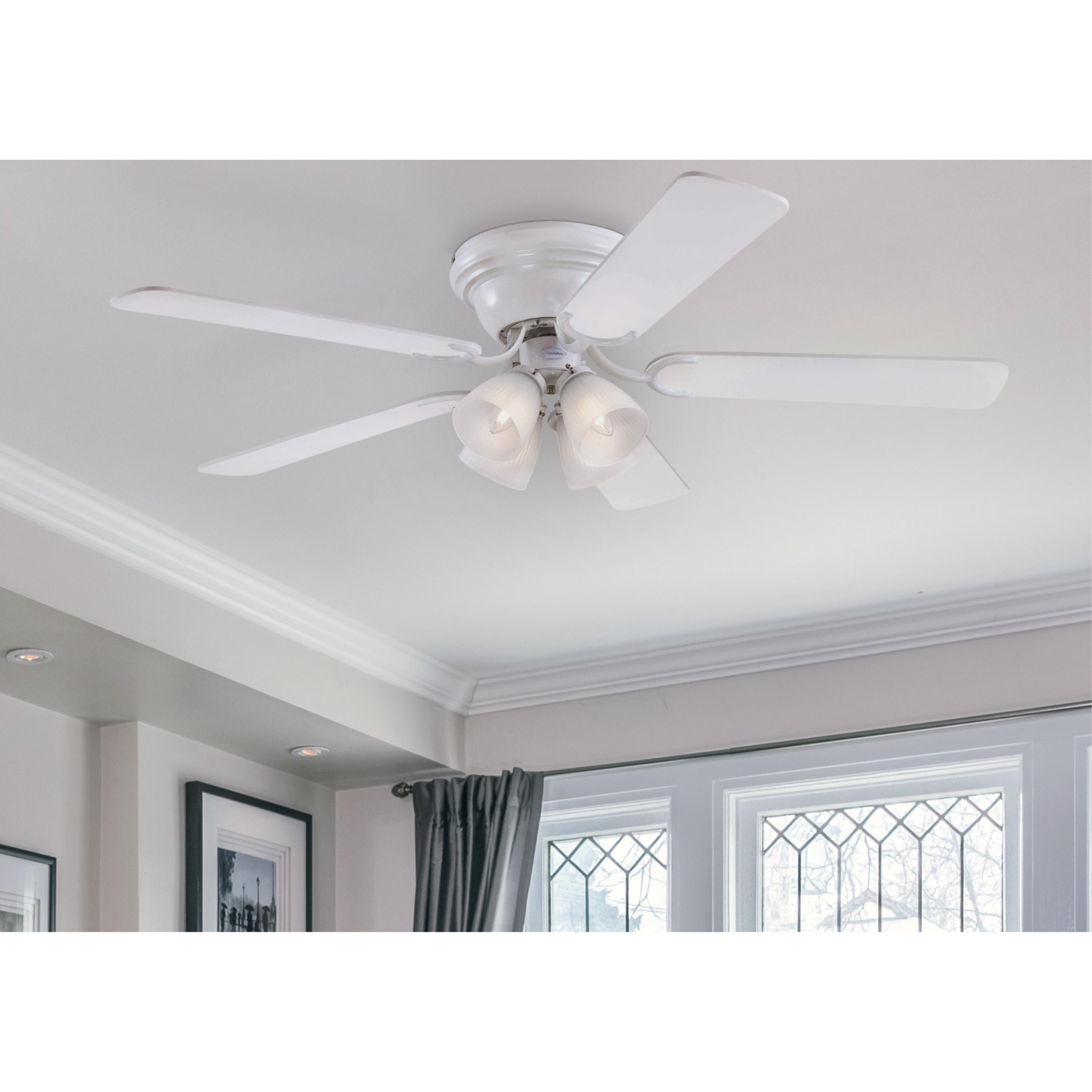 Westinghouse Lighting Contempra IV 52-Inch 5-Blade Indoor Ceiling Fan with Dimmable LED Light and Frosted Ribbed Glass