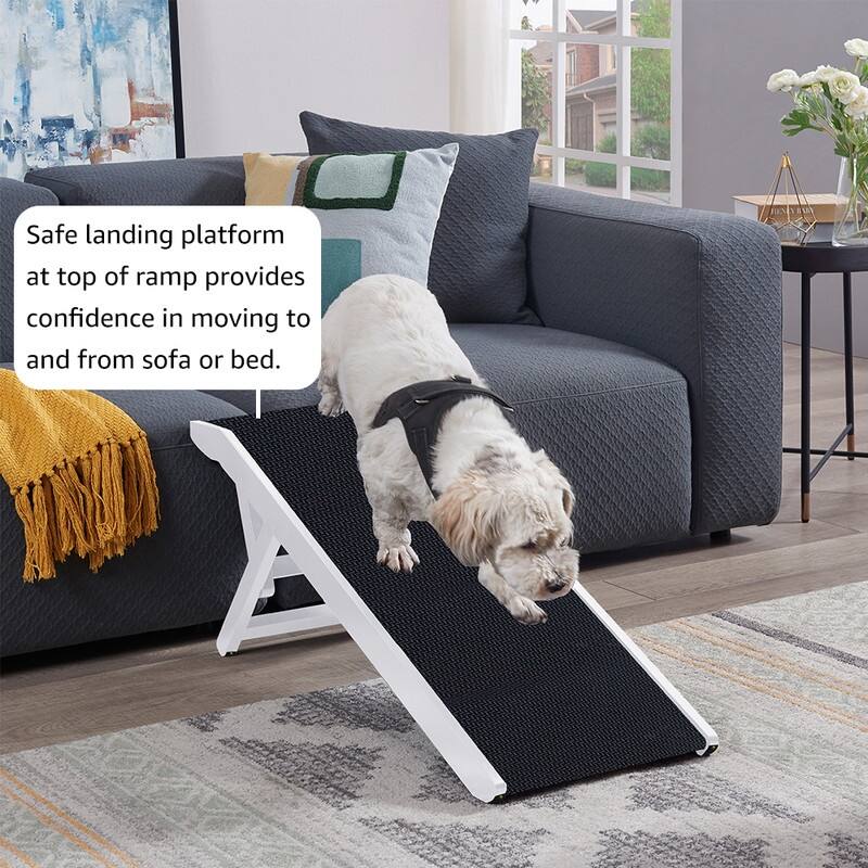 Unipaws Foldable Wooden Pet Dog Cat Ramp with Adjustable Height
