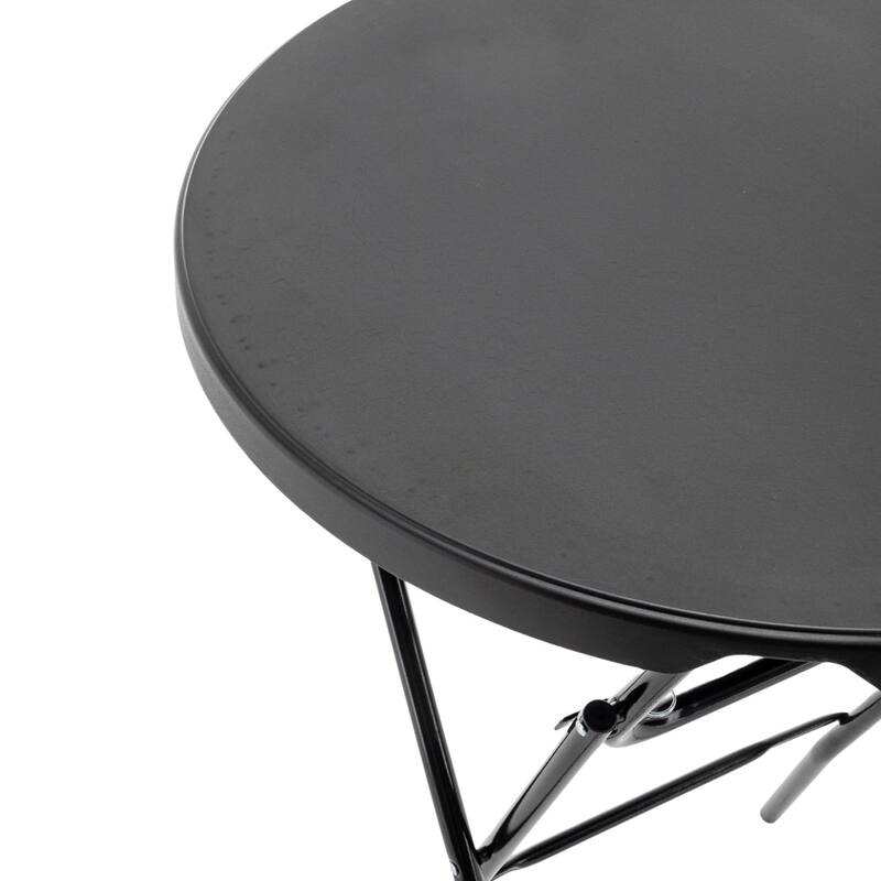 BTEXPERT Black 2.63 Foot Round Plastic Bar Height Folding table For Patio Dining Wedding Party Home Indoor Outdoor