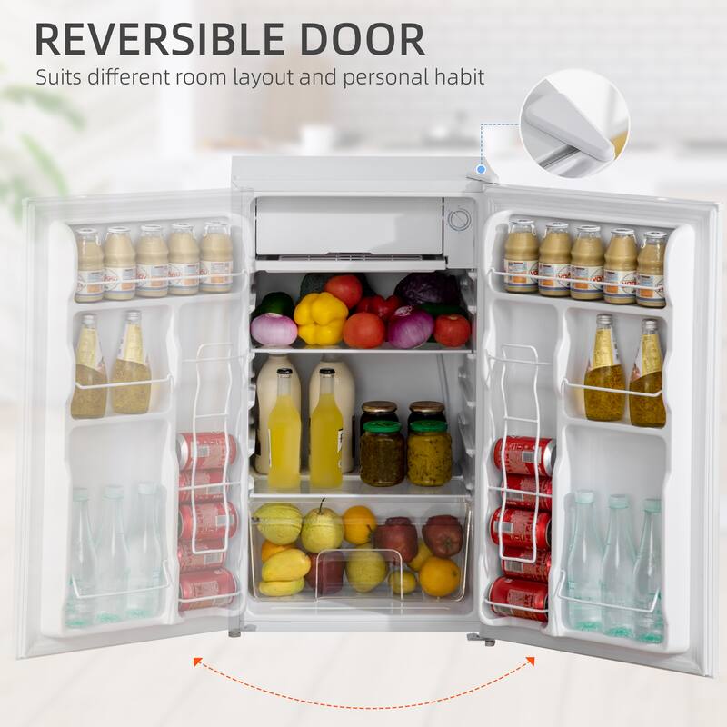 Single Door Compact Refrigerator with Adjustable Thermostat