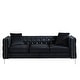 preview thumbnail 22 of 26, 2 Pcs Modern Velvet Living Room Set with Sofa & Loveseat, Jeweled Button Tufted Copper Nails Square Arms, 4 Pillows Included