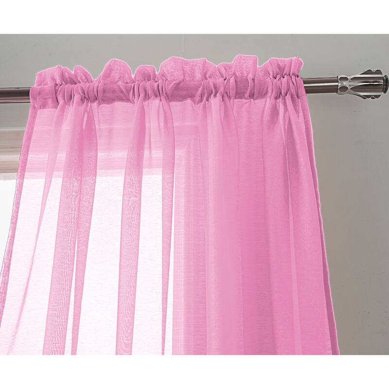RT Designer Collection Celine Sheer 84 or 90-inch Rod Pocket Curtain Panel