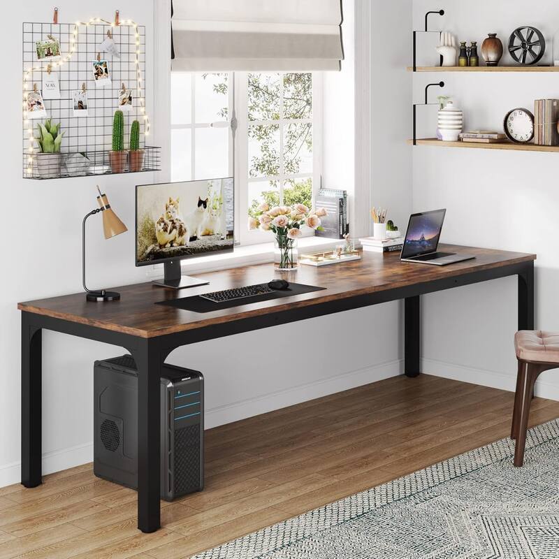 78.7" Extra Long 2-Person Computer Desk, Double Workstation for Home Office
