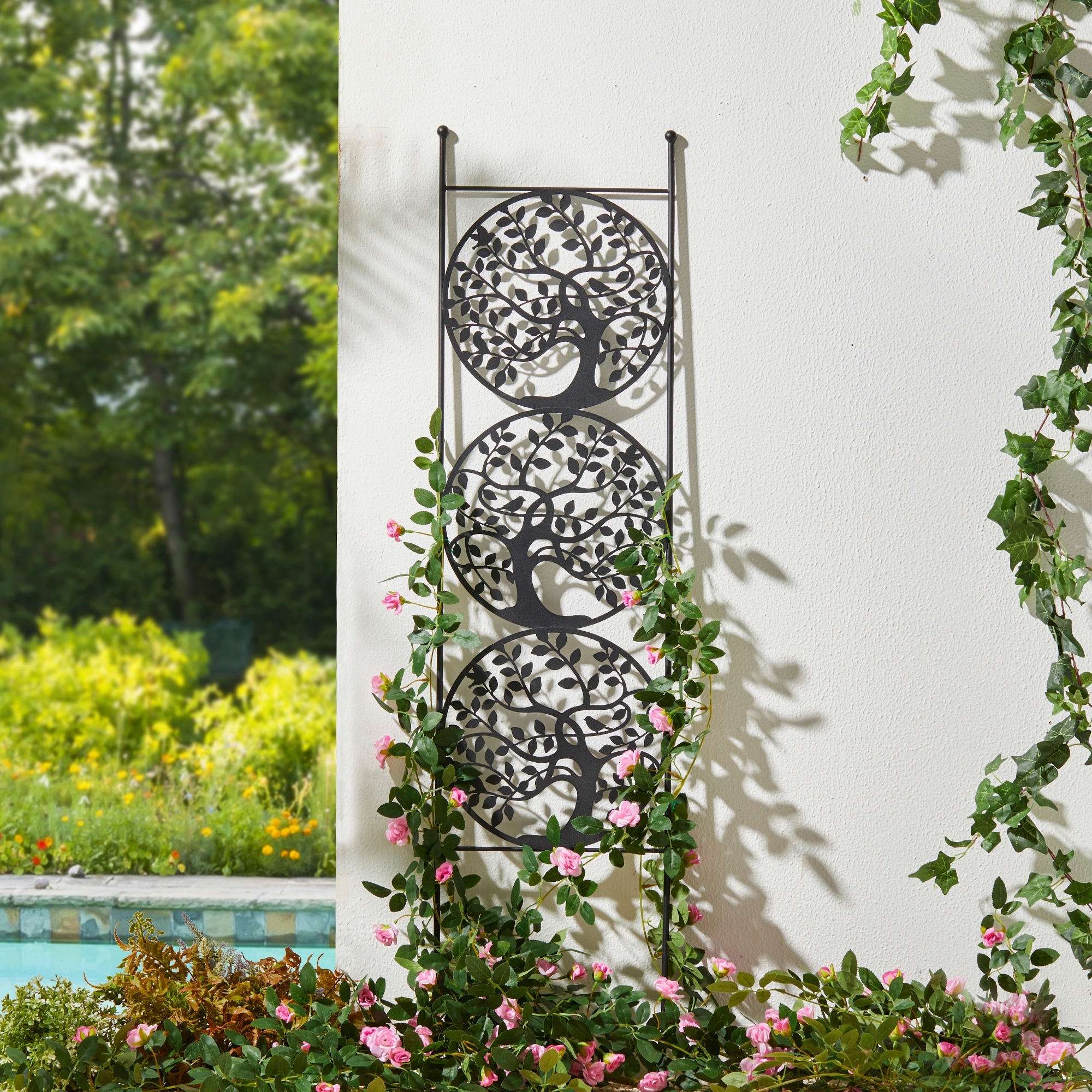 Glitzhome 48"H Metal Tree of Life Garden Trellis Garden Stake