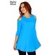 Simply Ravishing Women's Cold Shoulder Flare 3/4 Sleeve Blouse Top Tunic Shirt (Size: S-5X) - Thumbnail 14