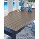 preview thumbnail 5 of 4, Signature Design by Ashley Mabry Shores Navy Blue/Brown Outdoor Dining Table - 88"W x 42"D x 29"H