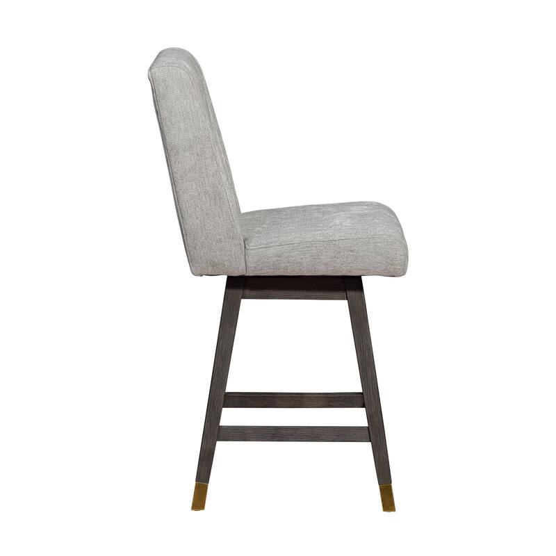 Stancoste Wingback Swivel Bar or Counter Stool with Wood Legs