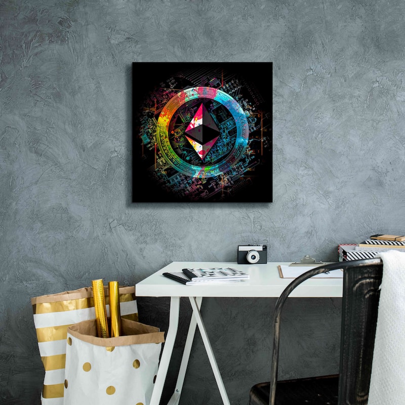 Epic Graffiti 'Ethereum Crypto Power' by Epic Portfolio Giclee Canvas Wall Art