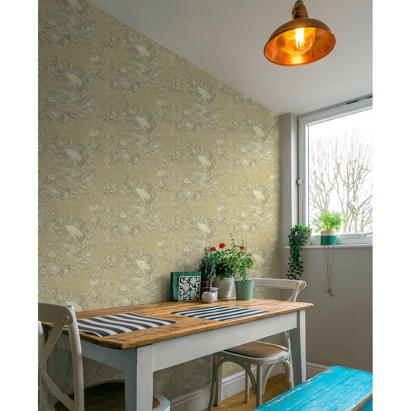 Seabrook Designs Richmond Hill Crane Unpasted Wallpaper