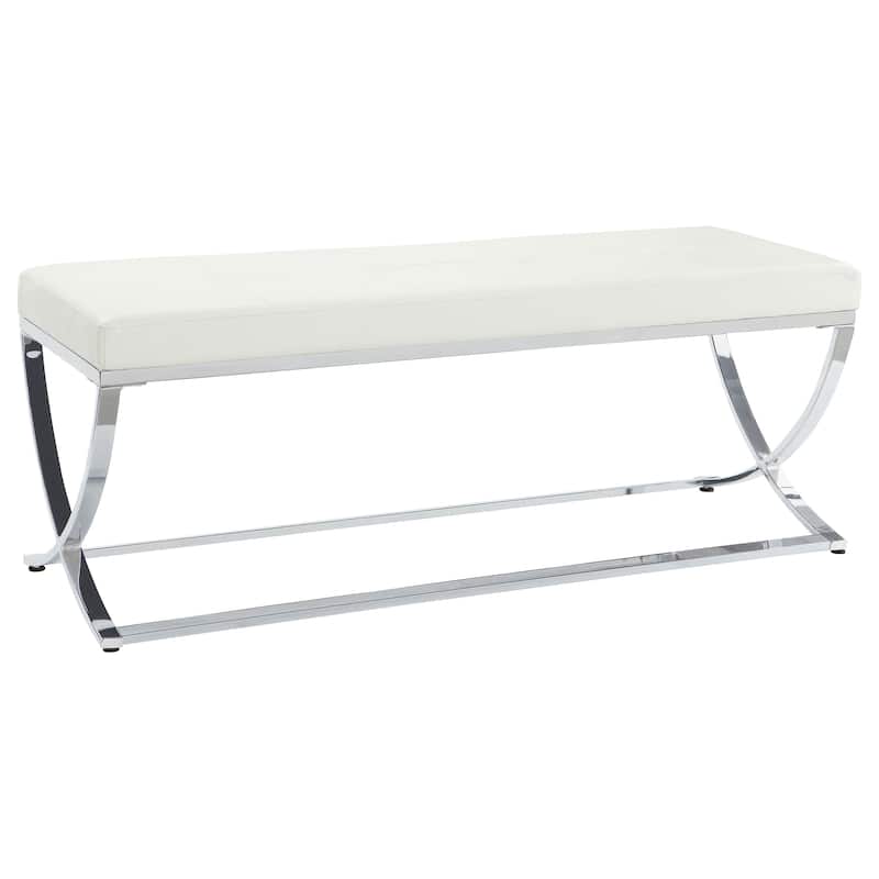 Walton Rectangle Upholstered Tufted Bench - White