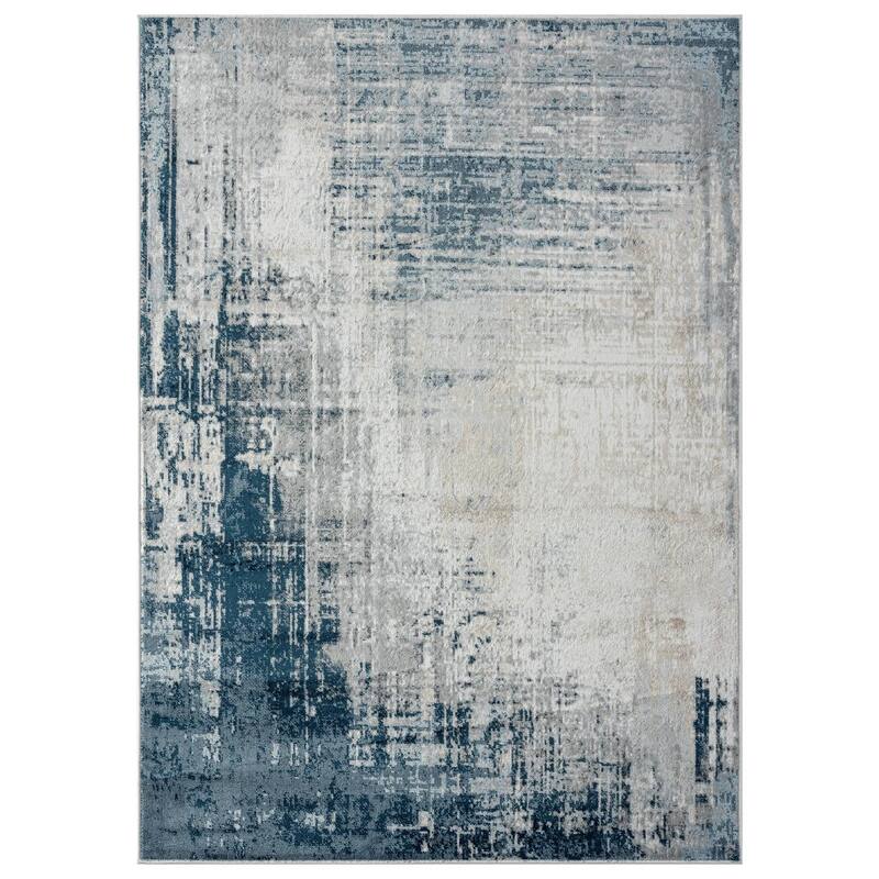 Luxe Weavers Modern Crosshatch Pattern Distressed Abstract Area Rug Carpet