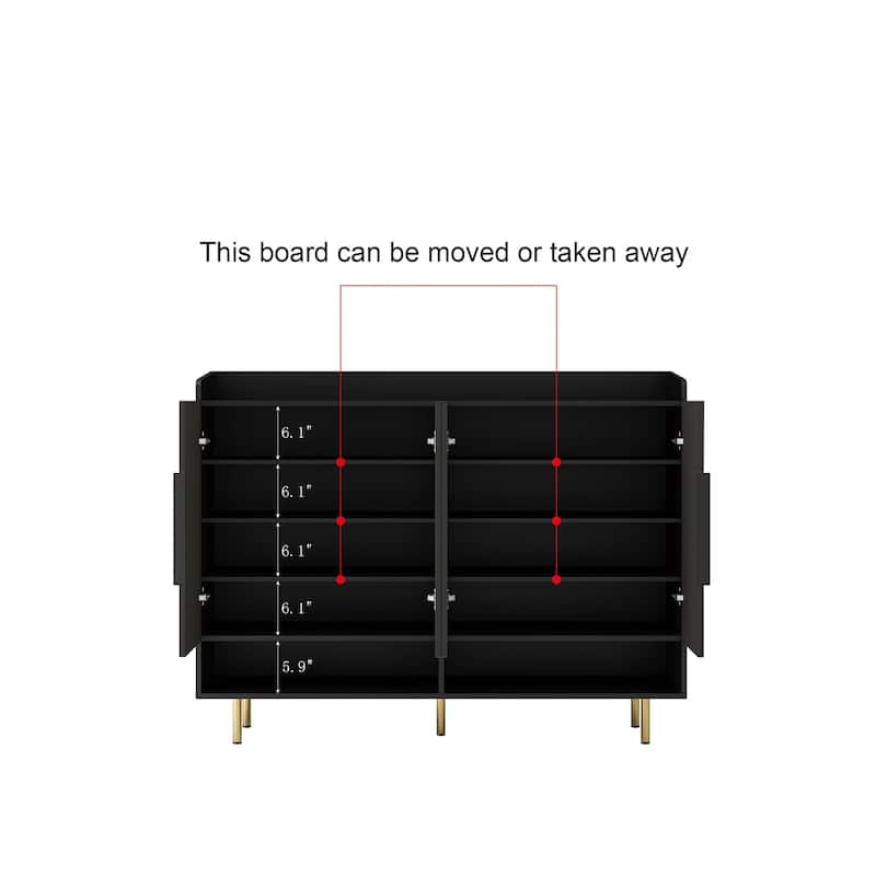 Large Black Shoe Storage Cabinet