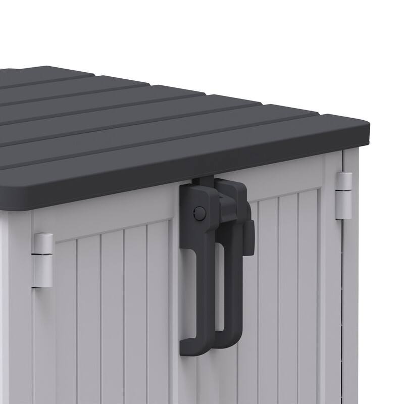 233GAL/880L Heavy-Duty Outdoor Storage Box with Wood-Effect Panels -Lockable Weather-Resistant Design for Garden Tools - 880L