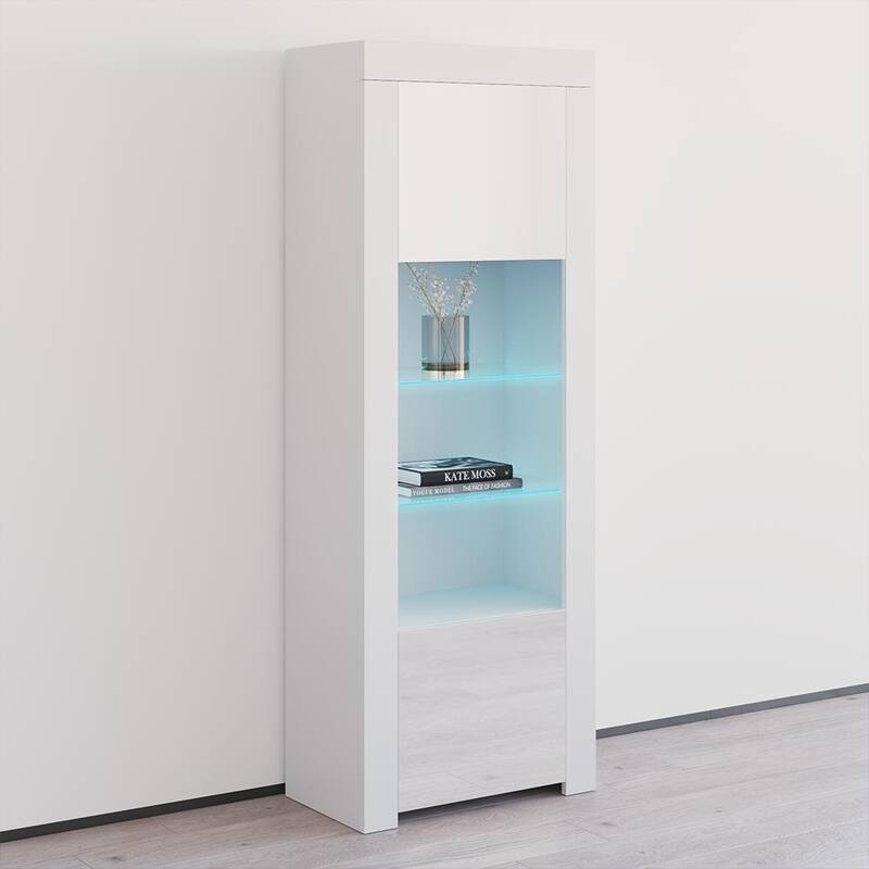 Milano Matte LED Bookcase w/ High-gloss Front