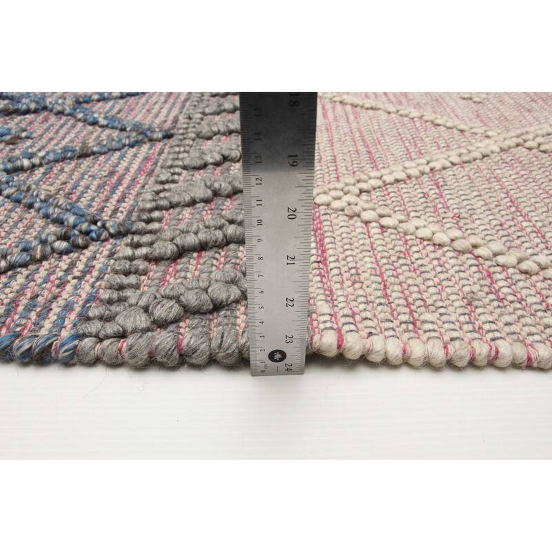 ECARPETGALLERY Braid weave Sienna Pink Wool Rug - 6'2 x 8'11