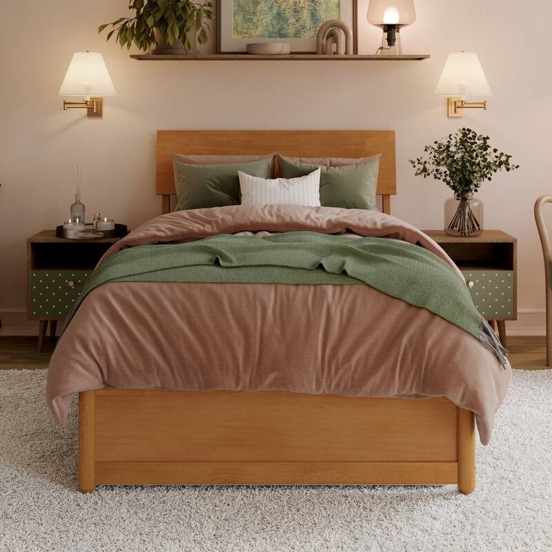 Norla Wood Platform Bed with Trundle