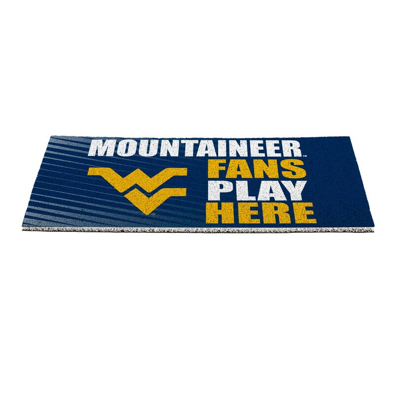 28 in. x 16 in. West Virginia University "Fans Play Here" PVC Door Mat