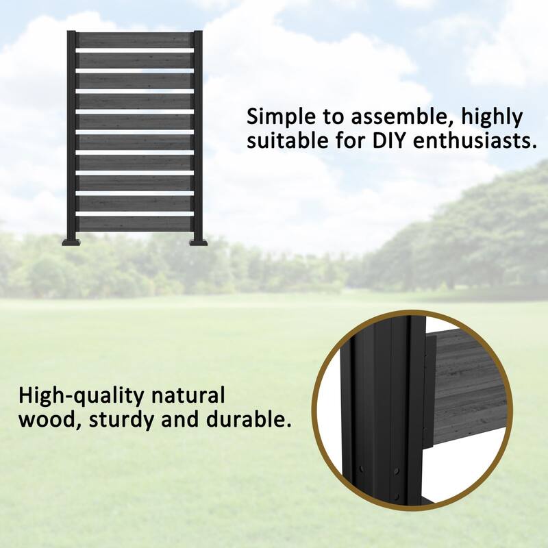 VEIKOUS 1 Pannel Versatile Outdoor Privacy Panels, Aluminum and Wooden Fence Panels for Garden