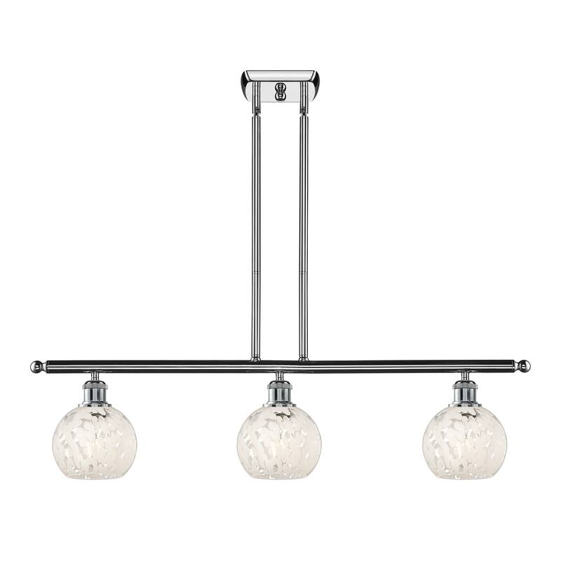Innovations Lighting 516-3I-9-36-White Mouchette-Indoor Pendant White - Polished Chrome / White Mouchette